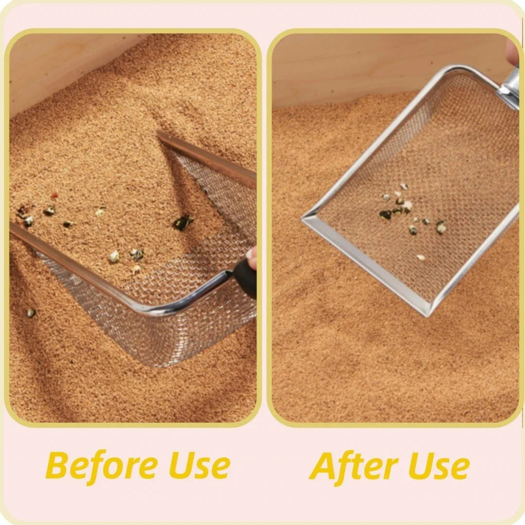 Herramienta de limpieza para mascotas, pala para arena de gatos de aleación de aluminio y Metal, mango duradero de acero inoxidable, pala para excrementos de mascotas