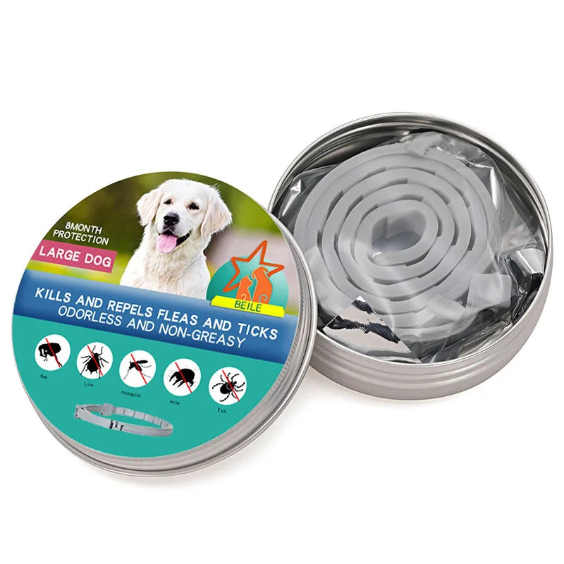 Collar antiparasitario para mascotas, accesorio retráctil de protección para pulgas y garrapatas