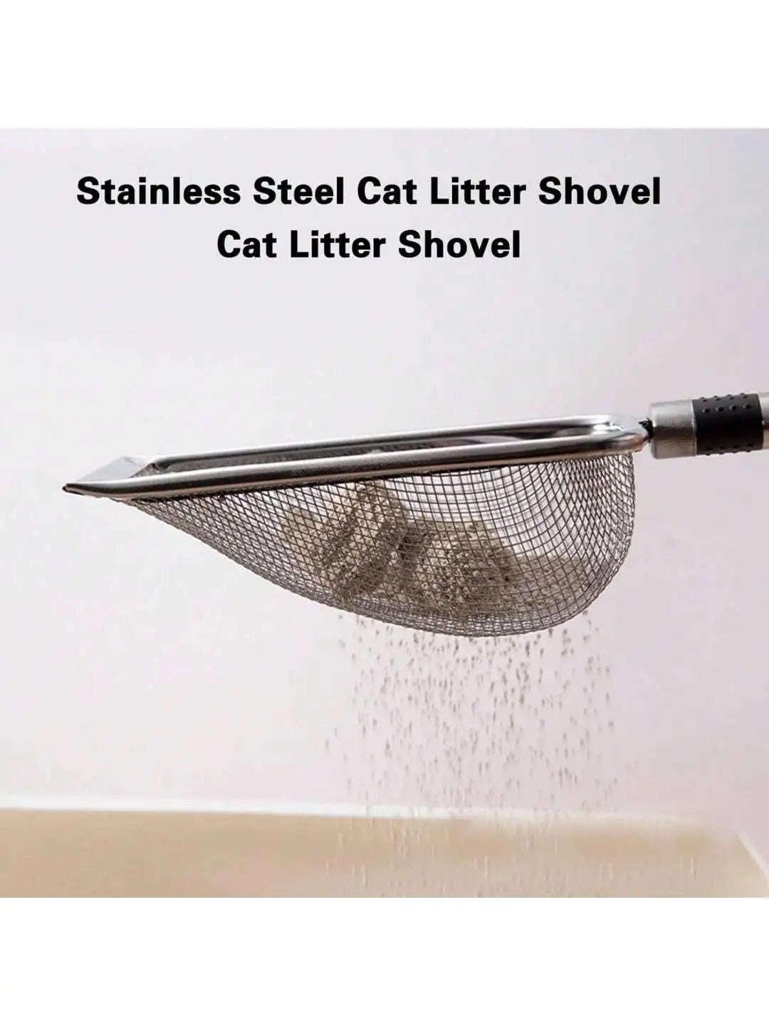 Herramienta de limpieza para mascotas, pala para arena de gatos de aleación de aluminio y Metal, mango duradero de acero inoxidable, pala para excrementos de mascotas