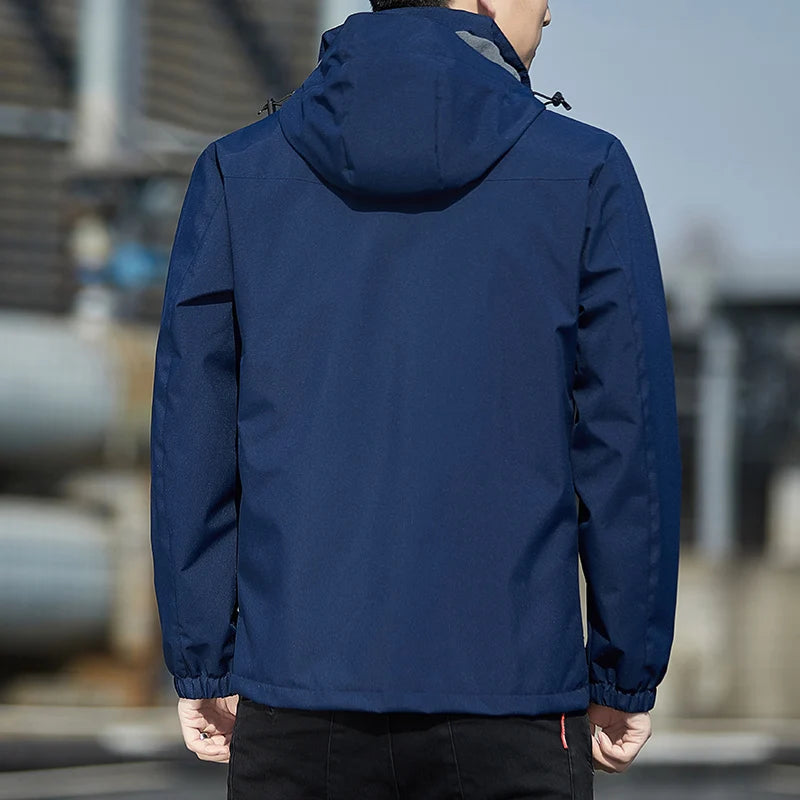 Chaqueta impermeable de felpa para Hombre, abrigo informal de algodón a prueba