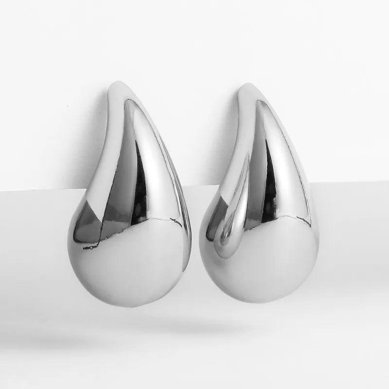 Bilandi Chunky Dome Drop Earrings for Women Lightweight Hoops Jewelry