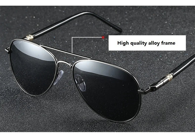 Gafas de sol polarizadas de lujo para hombres y mujeres, gafas de sol de conducción para hombres y mujeres, diseñador de marca, gafas de sol de piloto negras Vintage, UV400