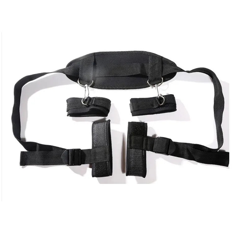 Bdsm-Juego de Bondage para adultos, esposas, cuello, muñeca, boca, mordaza, cor