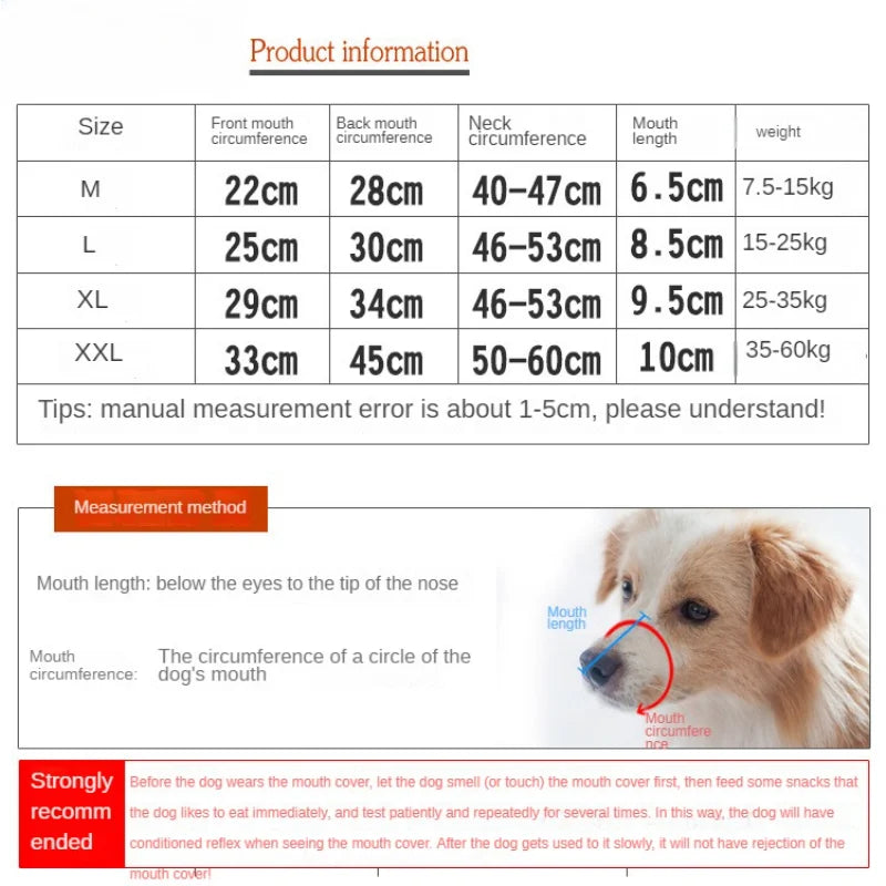 Dog Anti-bite Muzzle Adjustable Breathable Mouth Mask Dog Muzzle