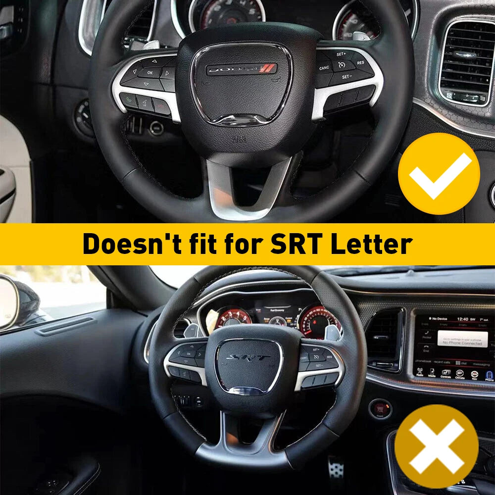 Car Steering Wheel Trim Cover Black Stickers for Dodge Charge