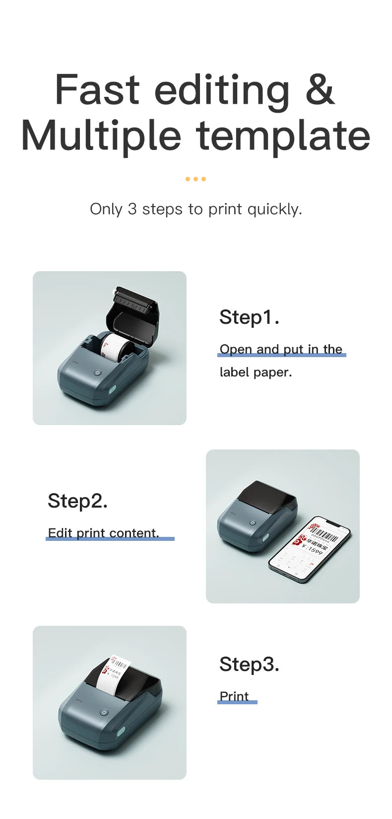 Niimbot-Mini impresora térmica de etiquetas B1, máquina de impresión autoadhesiva portátil para Pegatinas, rollos de etiquetas redondas, UV, Bluetooth