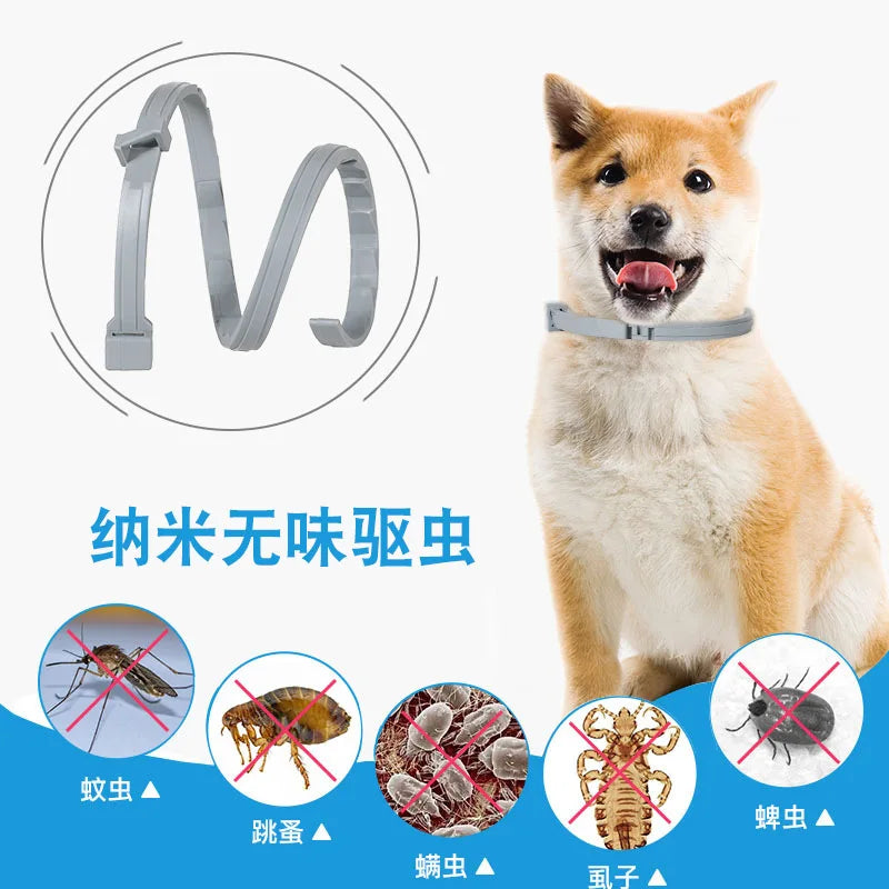 Collar antiparasitario para mascotas, accesorio retráctil de protección para pulgas y garrapatas