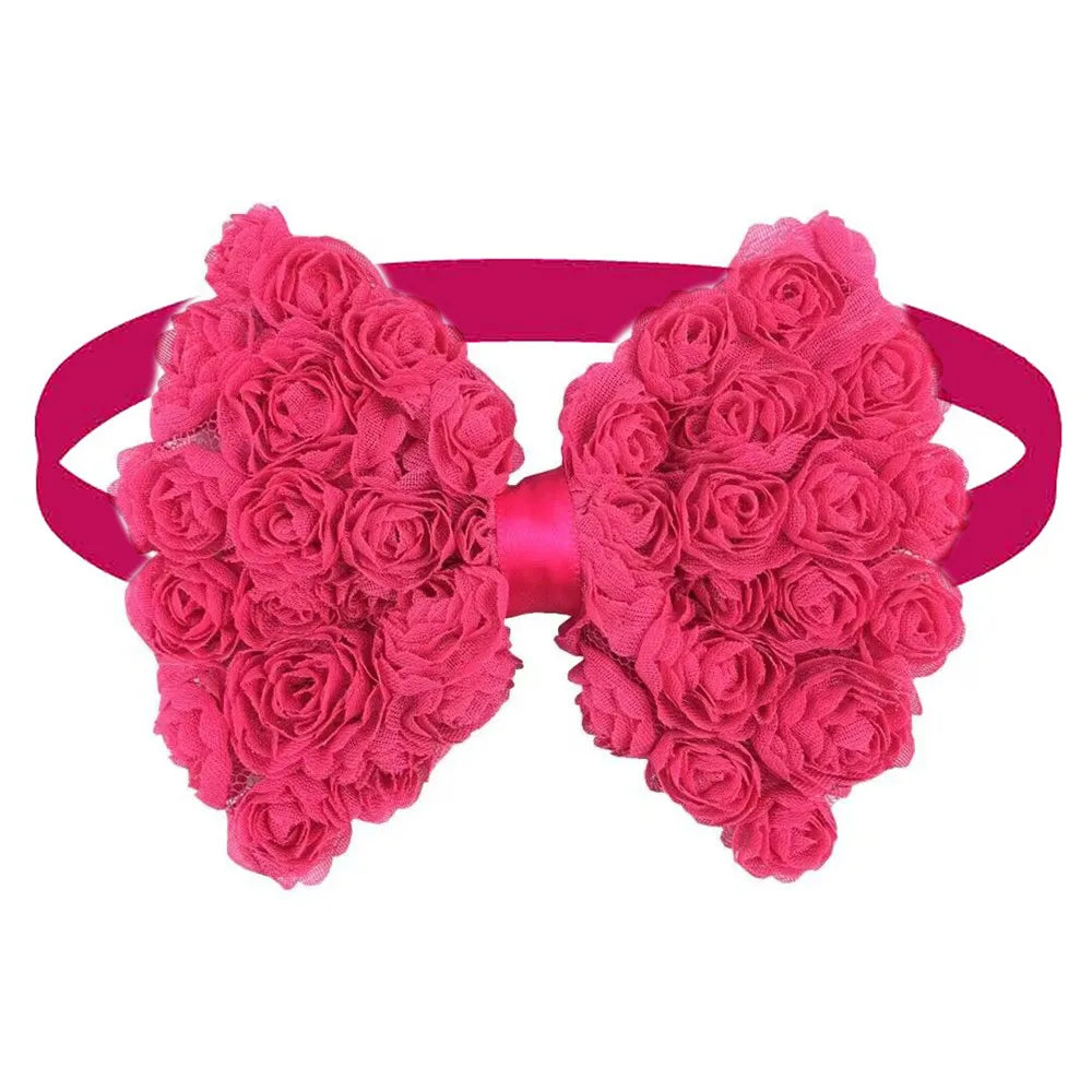 30 Pieces. Big Dog Bow for Valentine's Day Dog Grooming Product Pink Chiffon St