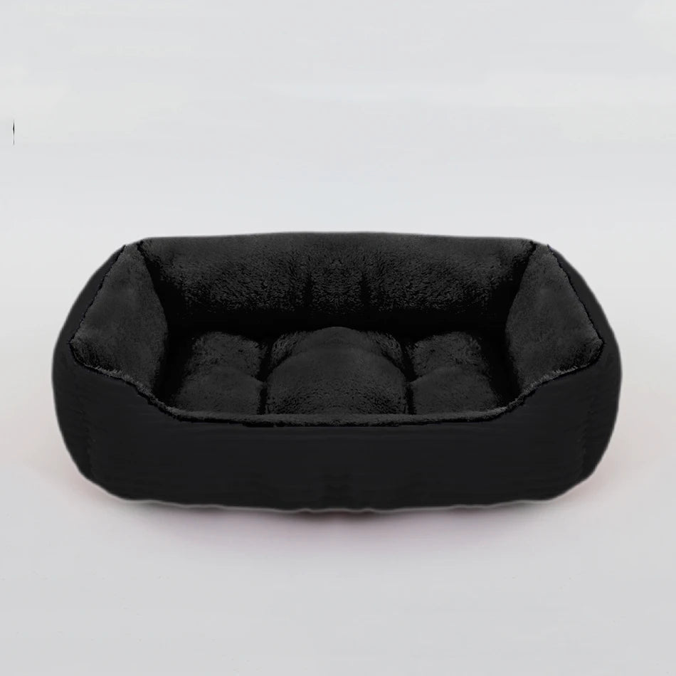 Square Plush Dog Cat Bed Sofa Bed for Medium and Small Dogs