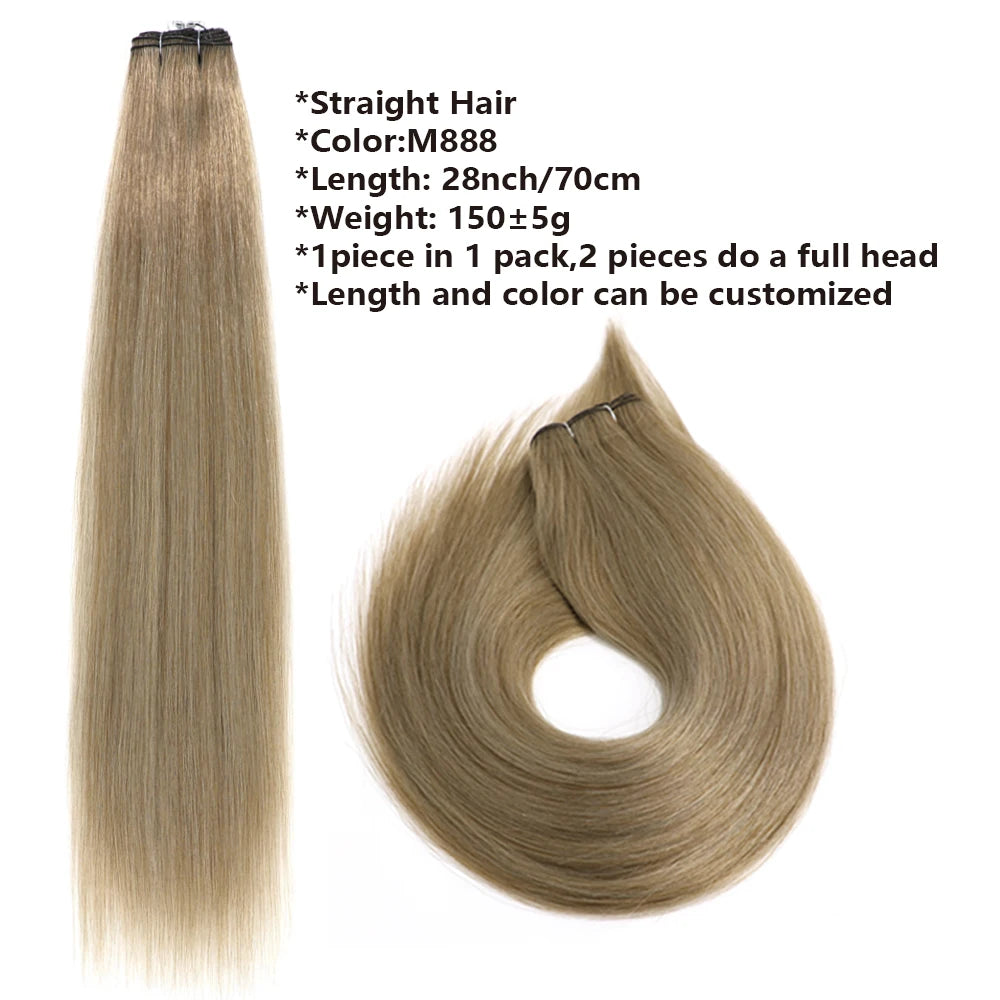 Natural Hair Salon Straight Bone Hair Extensions Fiber