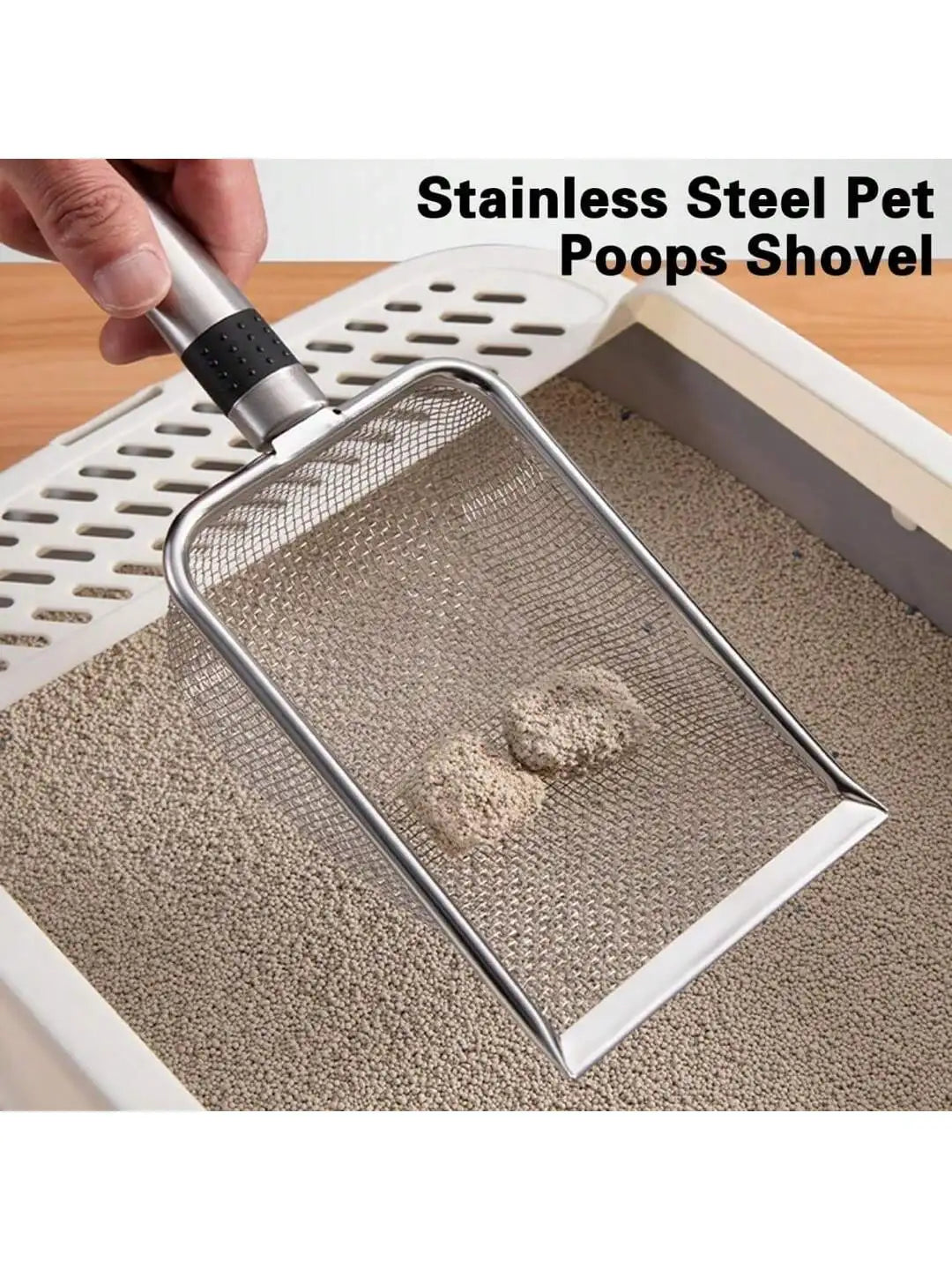 Herramienta de limpieza para mascotas, pala para arena de gatos de aleación de aluminio y Metal, mango duradero de acero inoxidable, pala para excrementos de mascotas