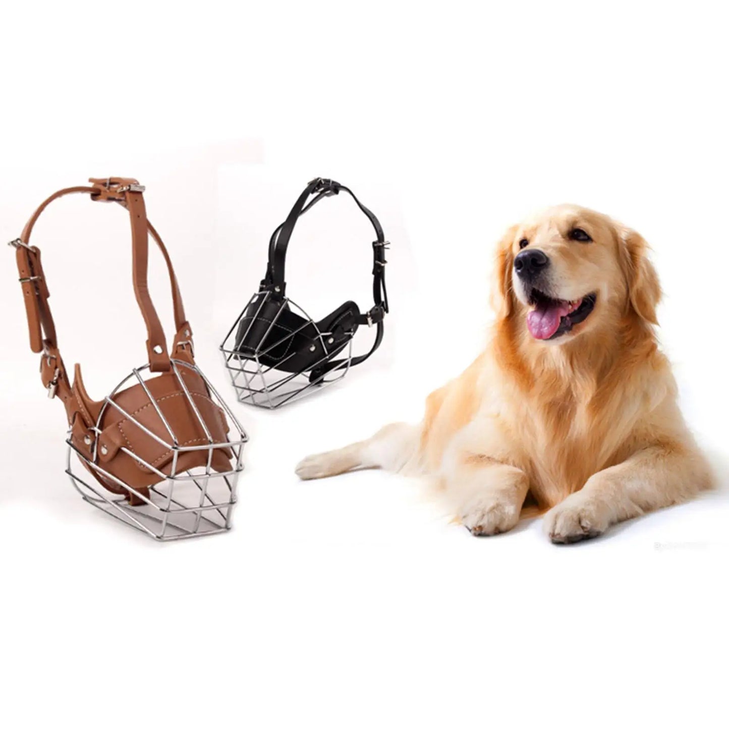 Bozal para mascotas, correas ajustables, jaula antimordedura, cubierta bucal, su