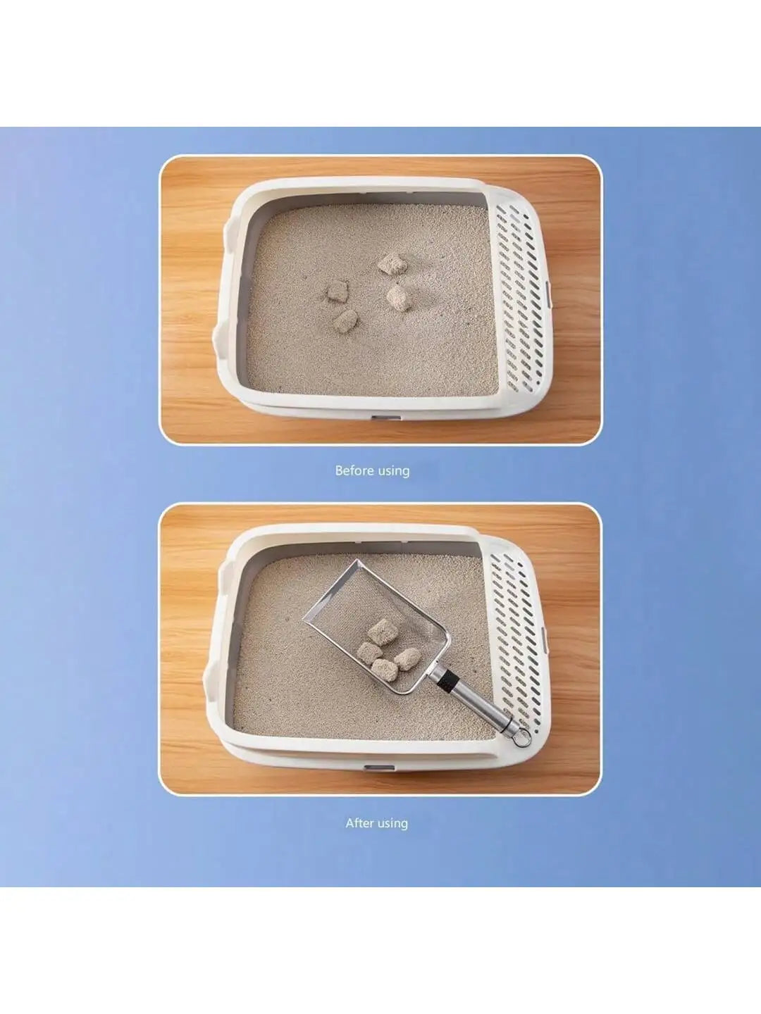 Herramienta de limpieza para mascotas, pala para arena de gatos de aleación de aluminio y Metal, mango duradero de acero inoxidable, pala para excrementos de mascotas