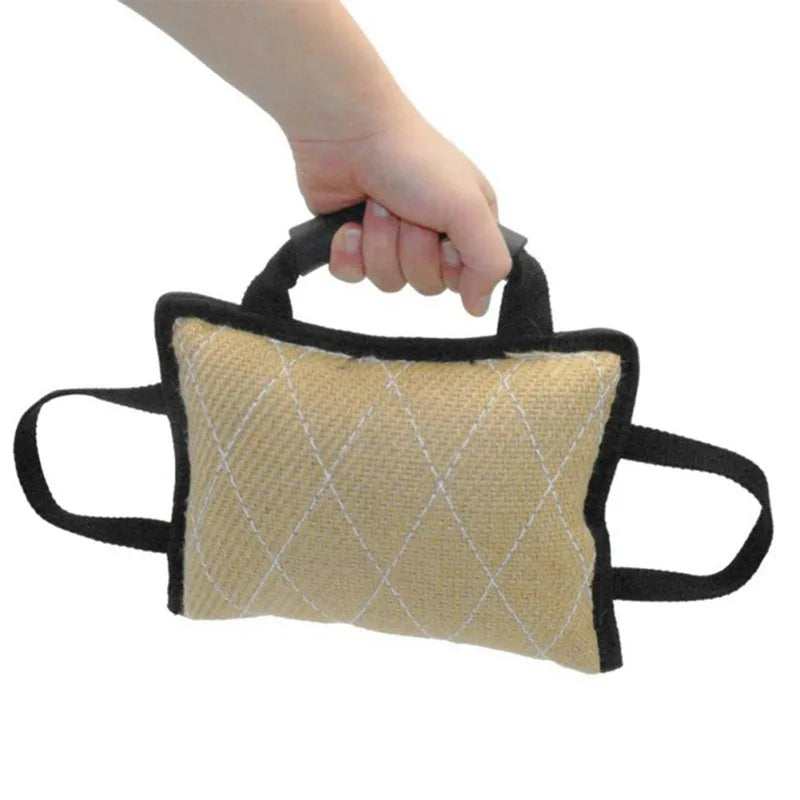Durable Jute Dog Bite Pillow Linen Remover Toy Outdoor