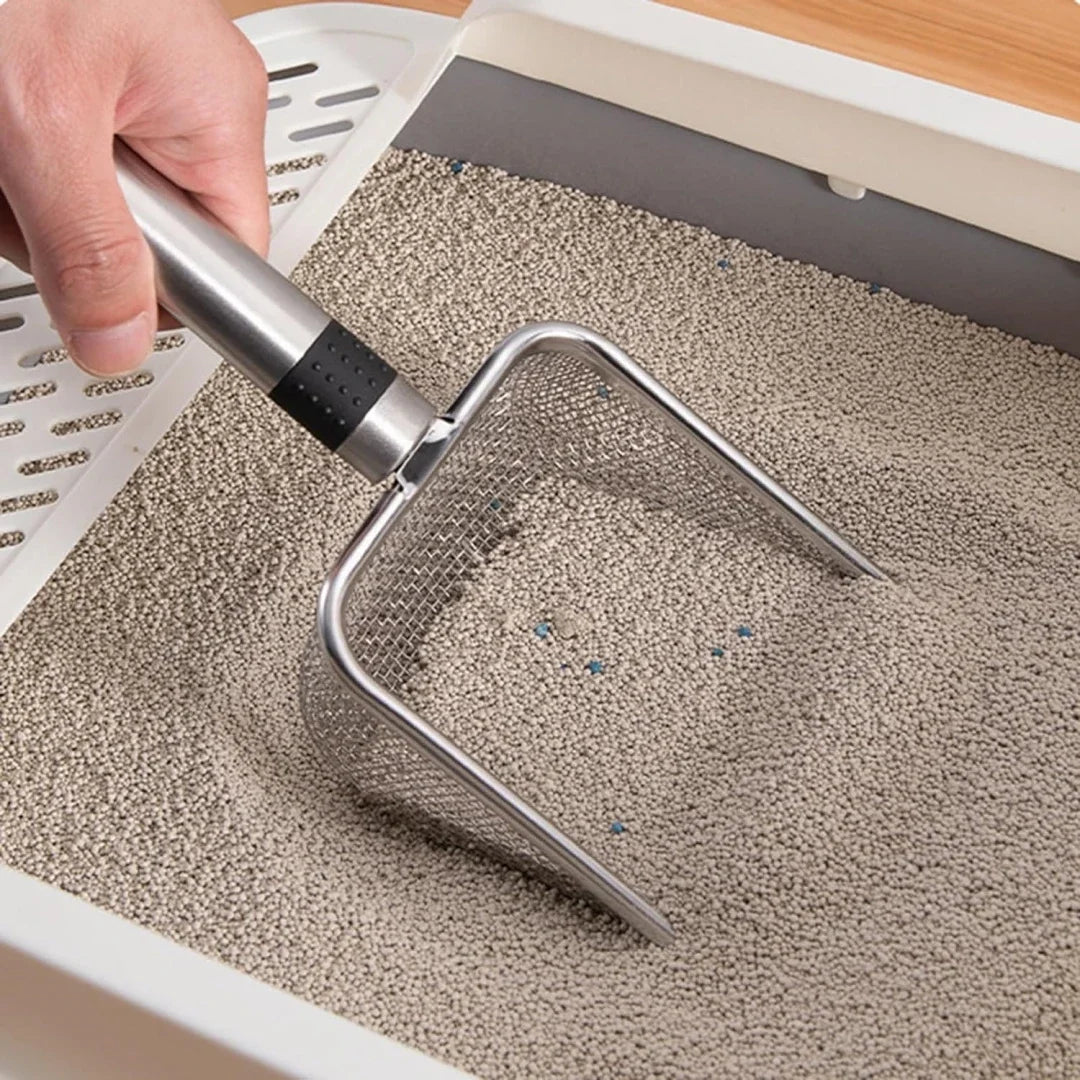 Herramienta de limpieza para mascotas, pala para arena de gatos de aleación de aluminio y Metal, mango duradero de acero inoxidable, pala para excrementos de mascotas