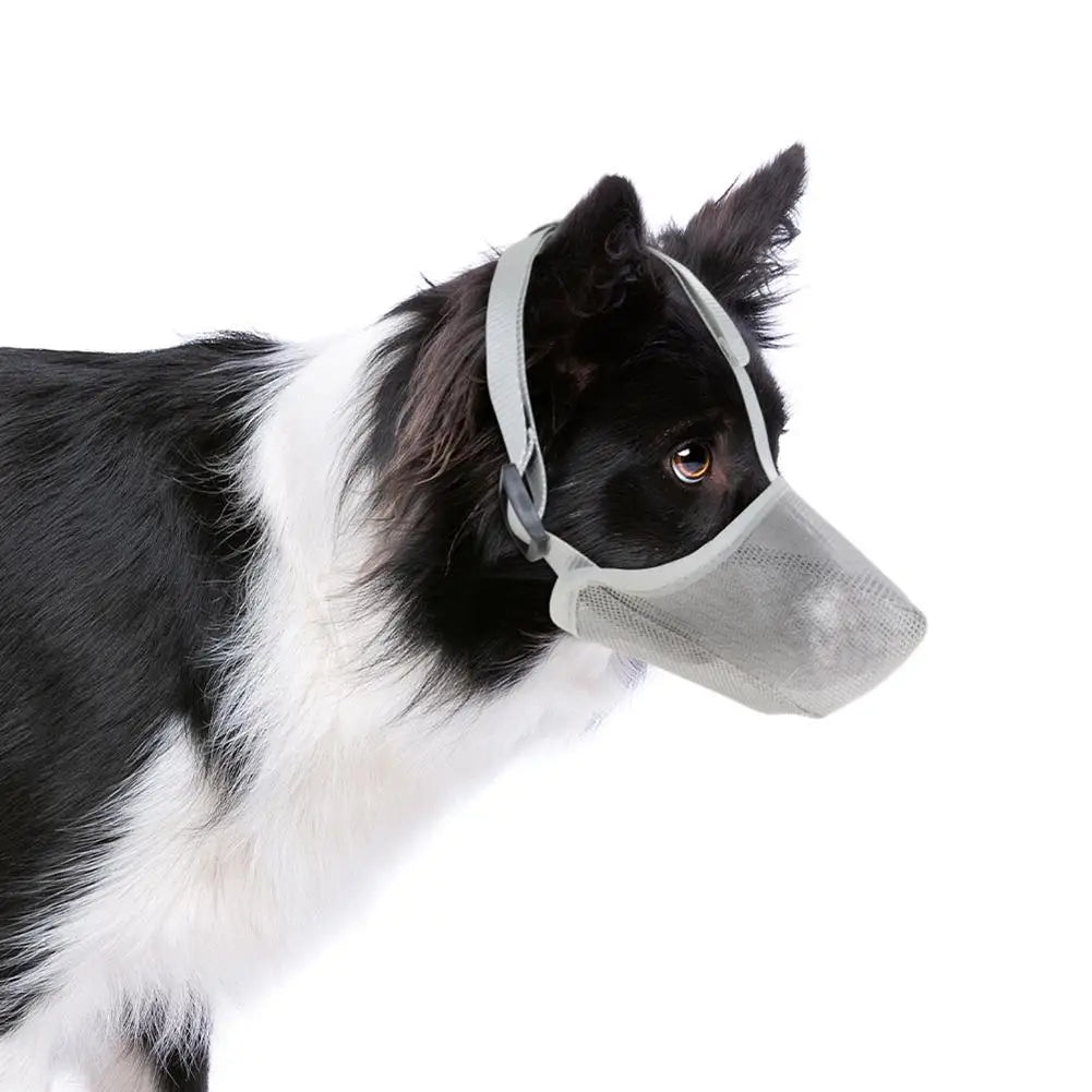 Bozal antiladridos para perros, Máscara ajustable de malla transpirable para la