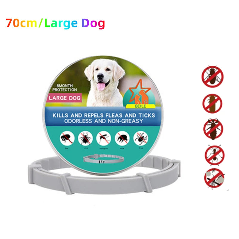 Collar antiparasitario para mascotas, accesorio retráctil de protección para pulgas y garrapatas