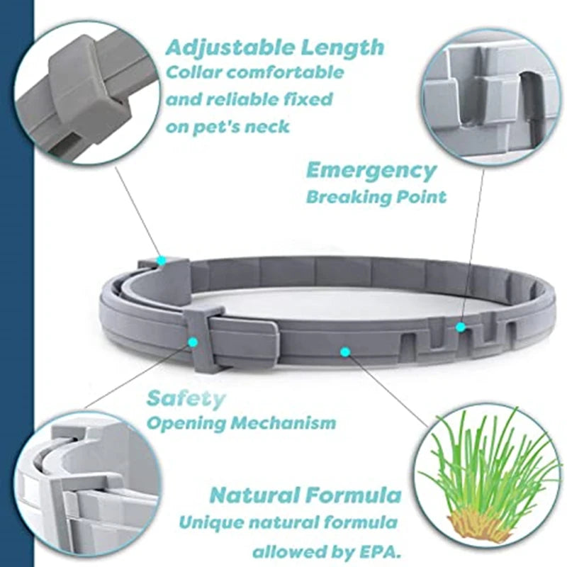 Collar ajustable antipulgas y garrapatas para mascotas, Collar de protección de
