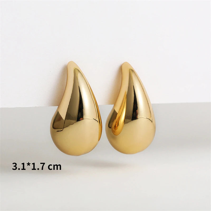 Bilandi Chunky Dome Drop Earrings for Women Lightweight Hoops Jewelry