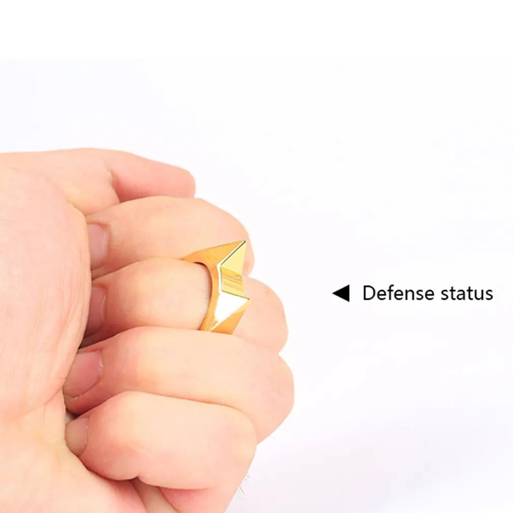Anillos de autodefensa para hombres y mujeres, anillo de seguridad para la oreja de gato, ventana rota, suministros de supervivencia al aire libre