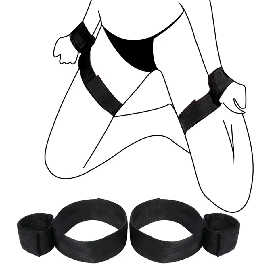 Bdsm-Juego de Bondage para adultos, esposas, cuello, muñeca, boca, mordaza, cor