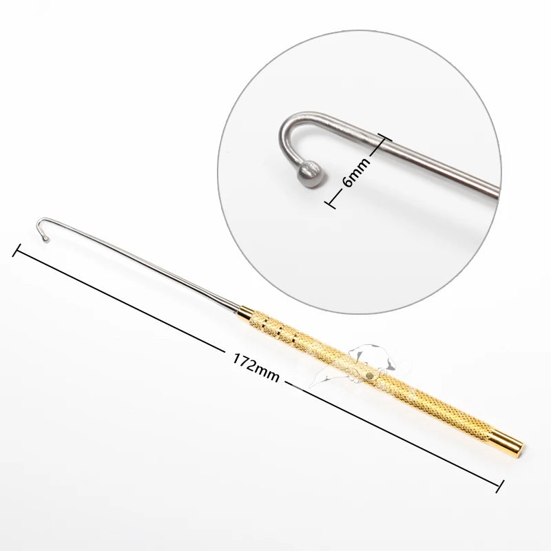 Gancho uterino para animales, perro, gato, ovario, Spay, Snook, gancho de 172mm,