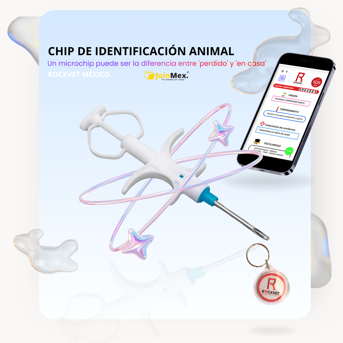 Chip de identificación animal ROCKVET MÉXICO