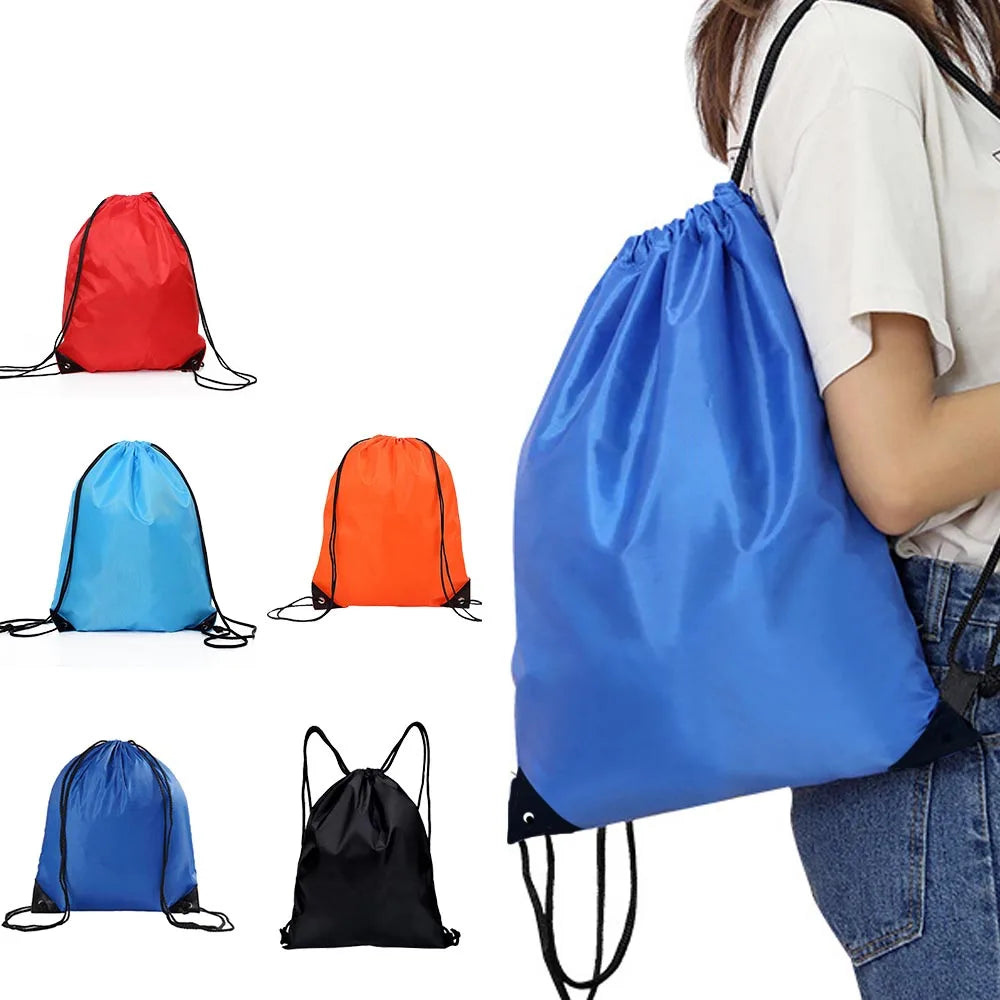 Bolsa de gimnasio impermeable con cordón, mochila de viaje al aire libre DIY, bolsas de compras, natación, baloncesto, Yoga, deportes