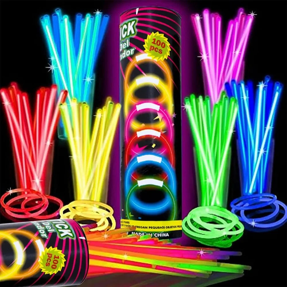 Collares y pulseras luminosas para fiesta de niños y adultos, suministros de pi