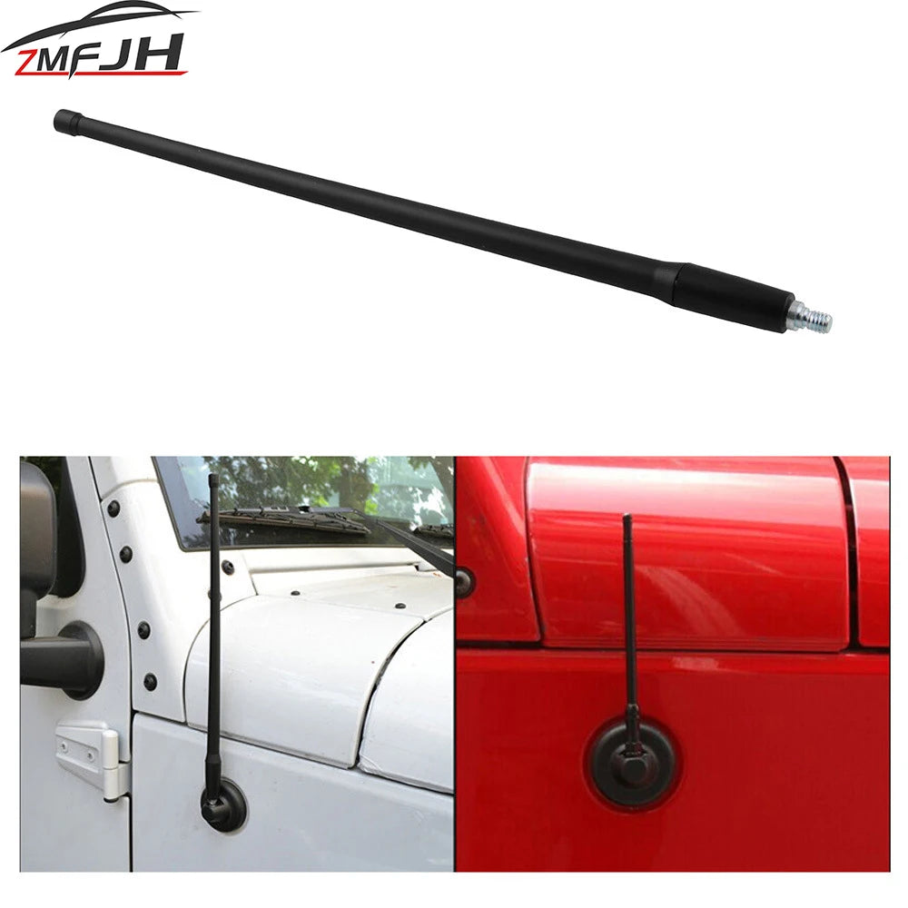 AM FM Radio reflex antenna for Jeep Wrangler, 13", JK JL 2007, 2008, 200