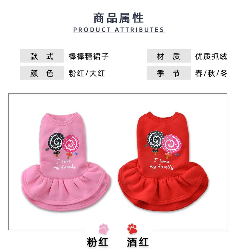Nuevo vestido para perros princesa falda de peluche Otoño Invierno cachorro perro gato ropa para mascotas pr