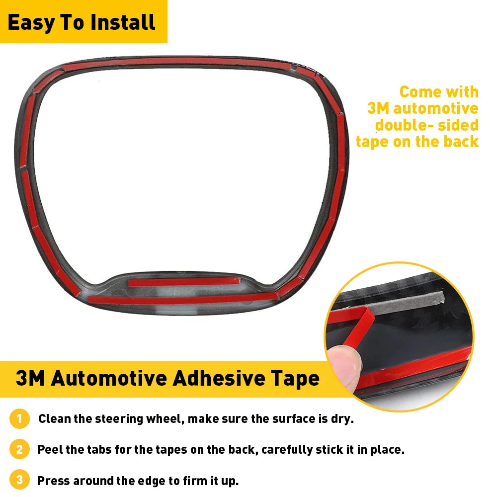 Car Steering Wheel Trim Cover Black Stickers for Dodge Charge