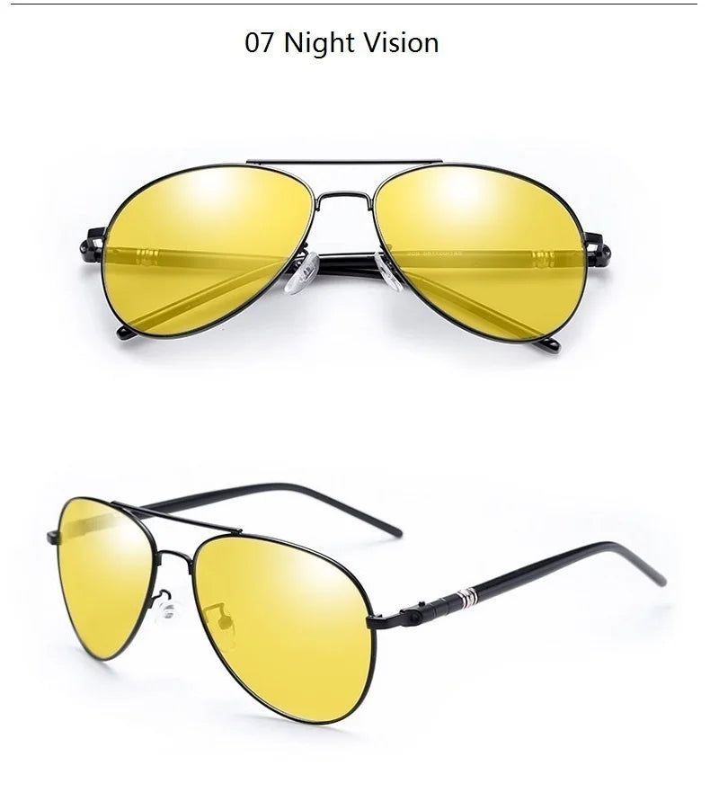 Gafas de sol polarizadas de lujo para hombres y mujeres, gafas de sol de conducción para hombres y mujeres, diseñador de marca, gafas de sol de piloto negras Vintage, UV400