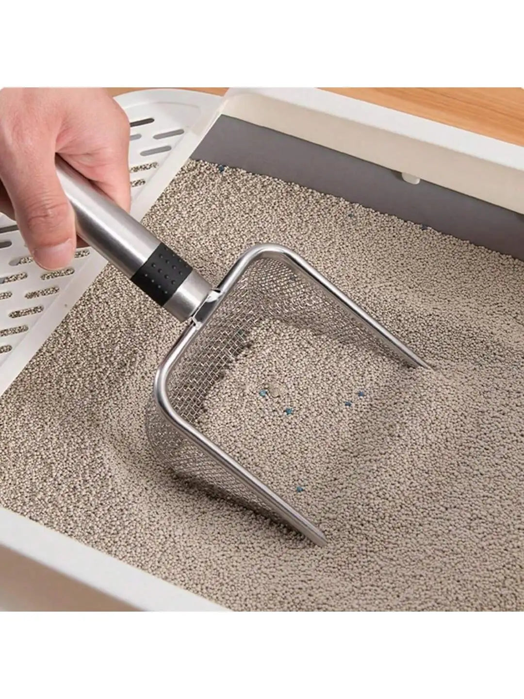 Herramienta de limpieza para mascotas, pala para arena de gatos de aleación de aluminio y Metal, mango duradero de acero inoxidable, pala para excrementos de mascotas