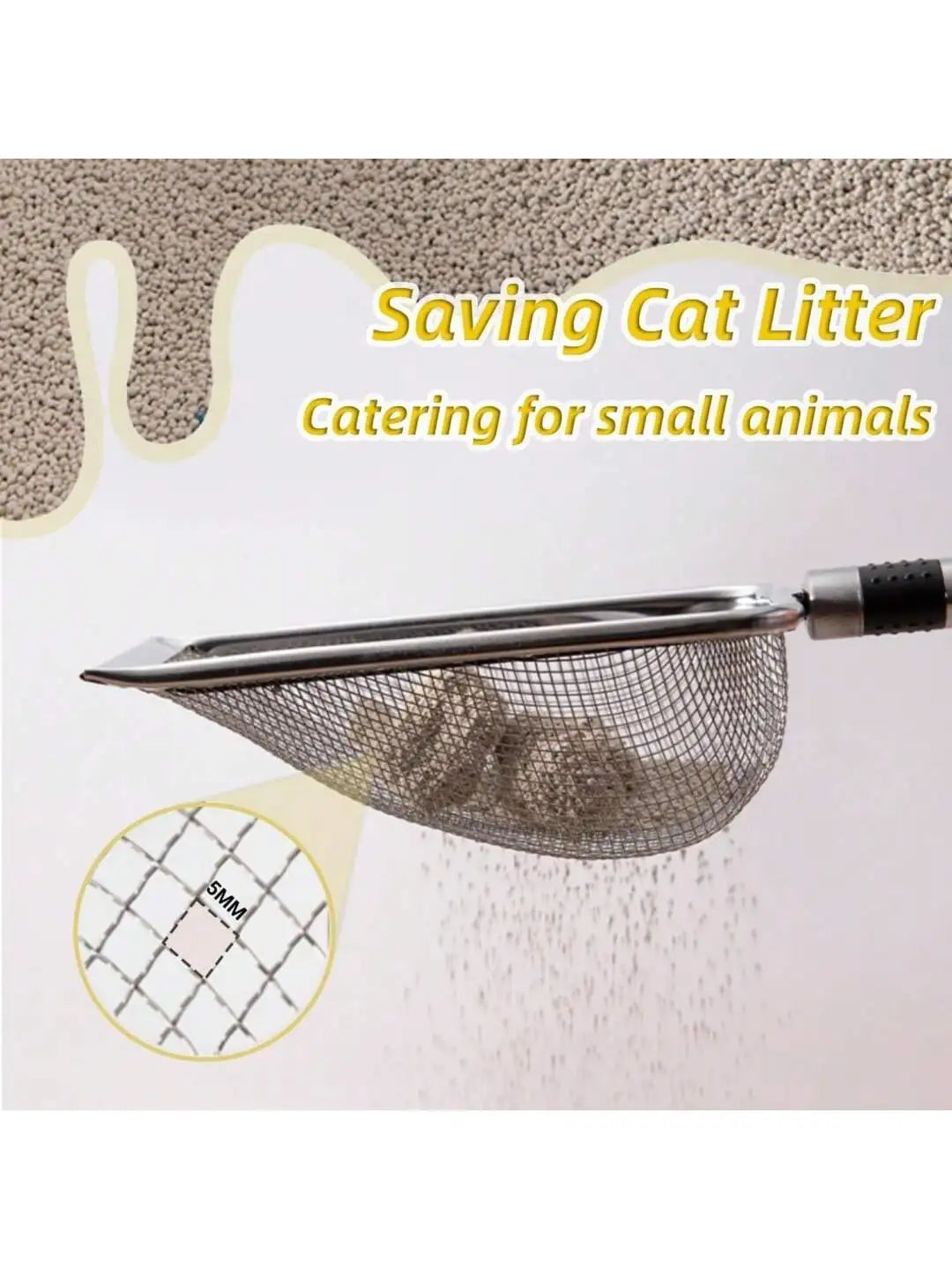 Herramienta de limpieza para mascotas, pala para arena de gatos de aleación de aluminio y Metal, mango duradero de acero inoxidable, pala para excrementos de mascotas