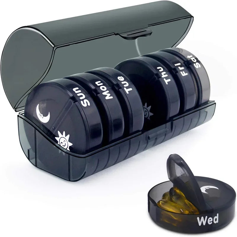 7 Days Pill Box 21/14 Grids 3 Times Portable Travel Pill Case Organizer