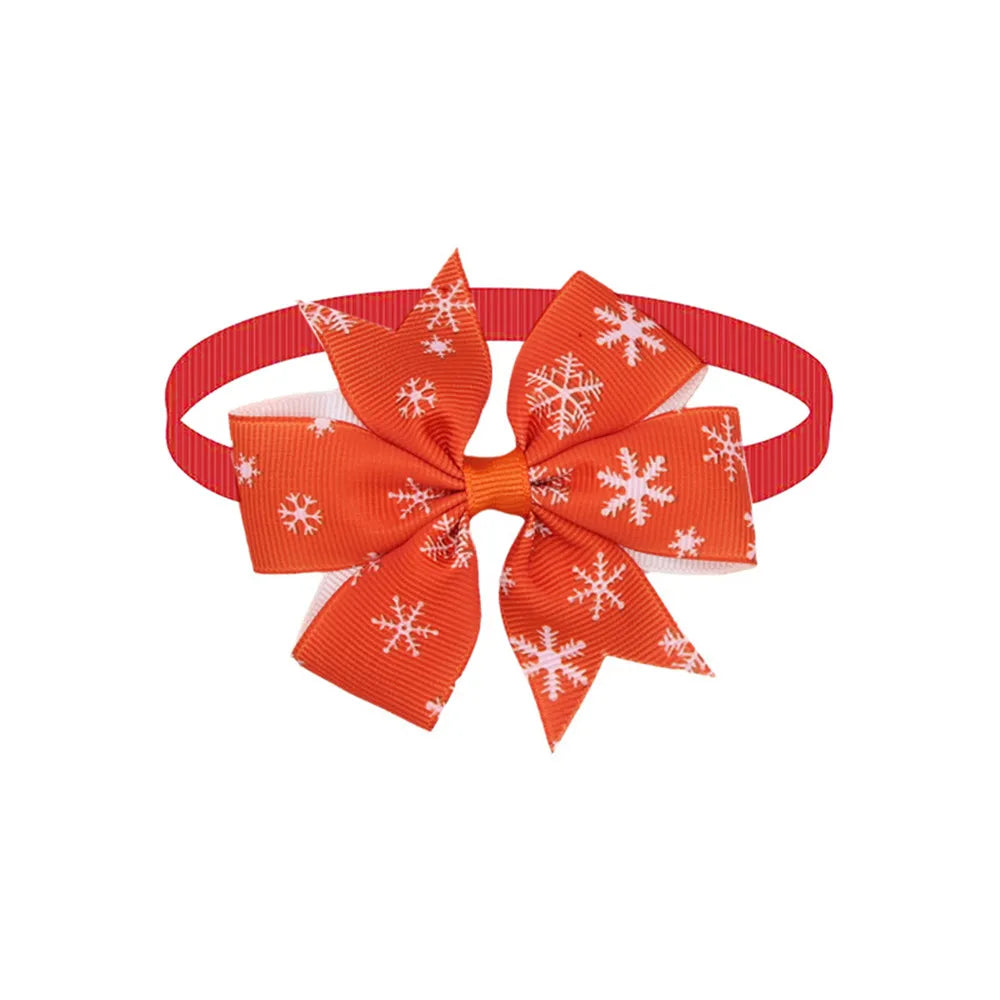 50 Piezas. Accesorios para perros pequeños de estilo invernal, moños de Gato con copos de nieve bonitos para perros