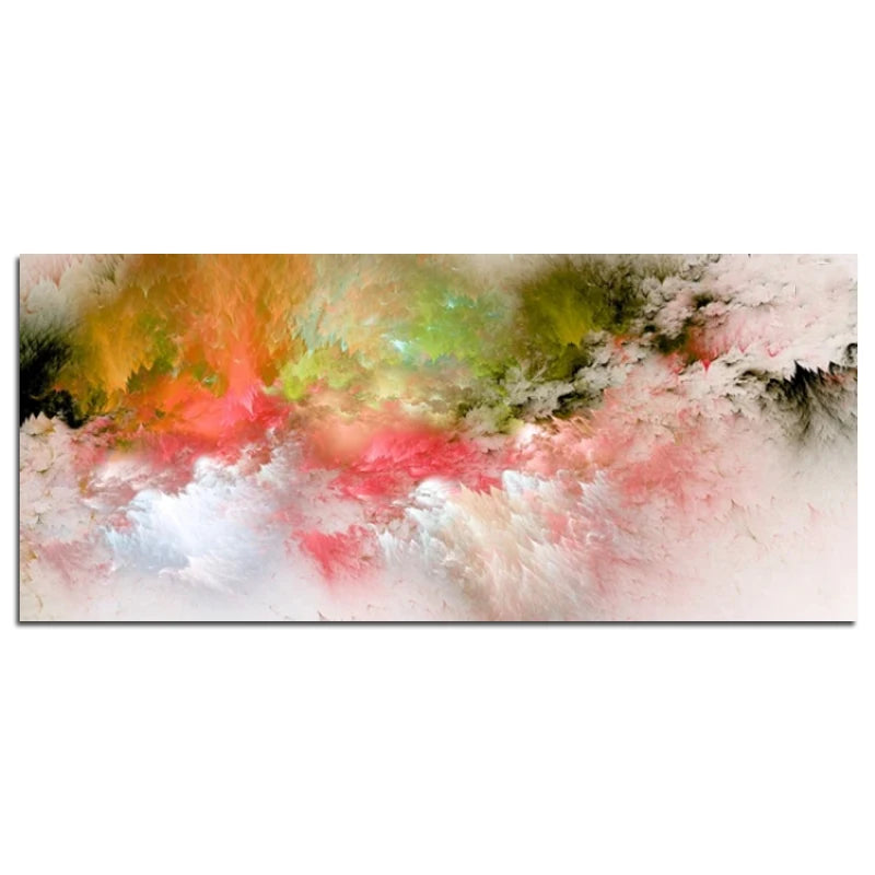 Pintura al óleo de arte abstracto de nube amarilla y gris, carteles e impresion