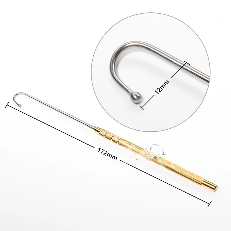 Gancho uterino para animales, perro, gato, ovario, Spay, Snook, gancho de 172mm,