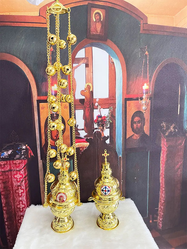 Quemador de incienso de la Iglesia Ortodoxa, artículos de incensario litúrgico