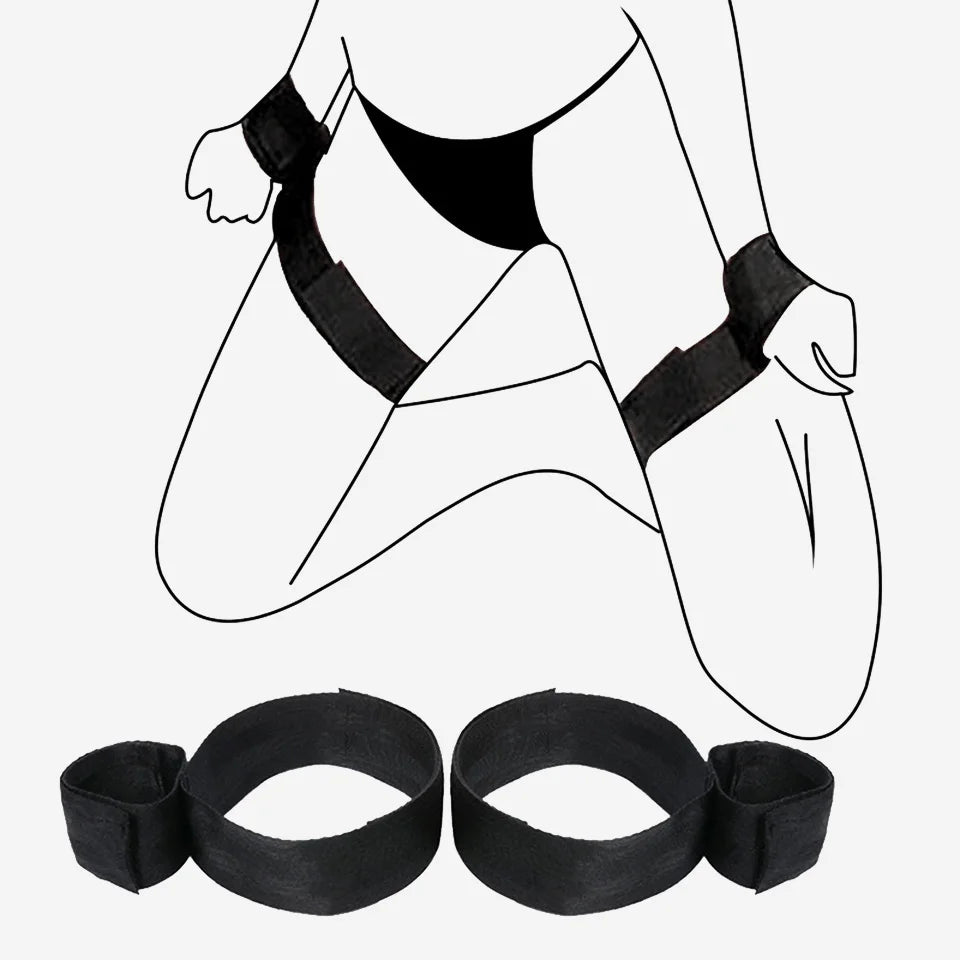 Bdsm-Juego de Bondage para adultos, esposas, cuello, muñeca, boca, mordaza, cor