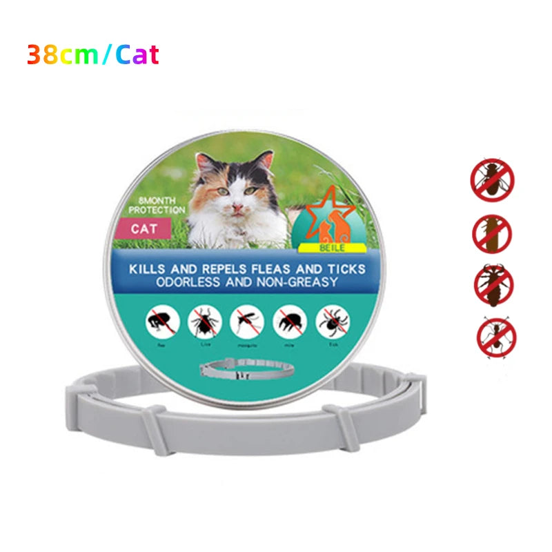 Collar antiparasitario para mascotas, accesorio retráctil de protección para pulgas y garrapatas