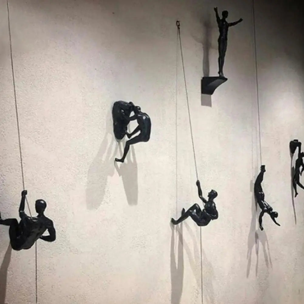 Athlete Rock Climbing Man fondo de resina decoración colgante de pared escultura estatua figuras decoración actual Retro nuevo
