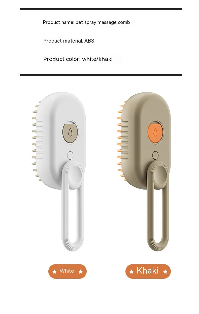 Nuevo peine en aerosol para mascotas para gatos y perros, peine eléctrico para depilación con pulverizador, cepillo de masaje antivuelo con una tecla, masaje limpio