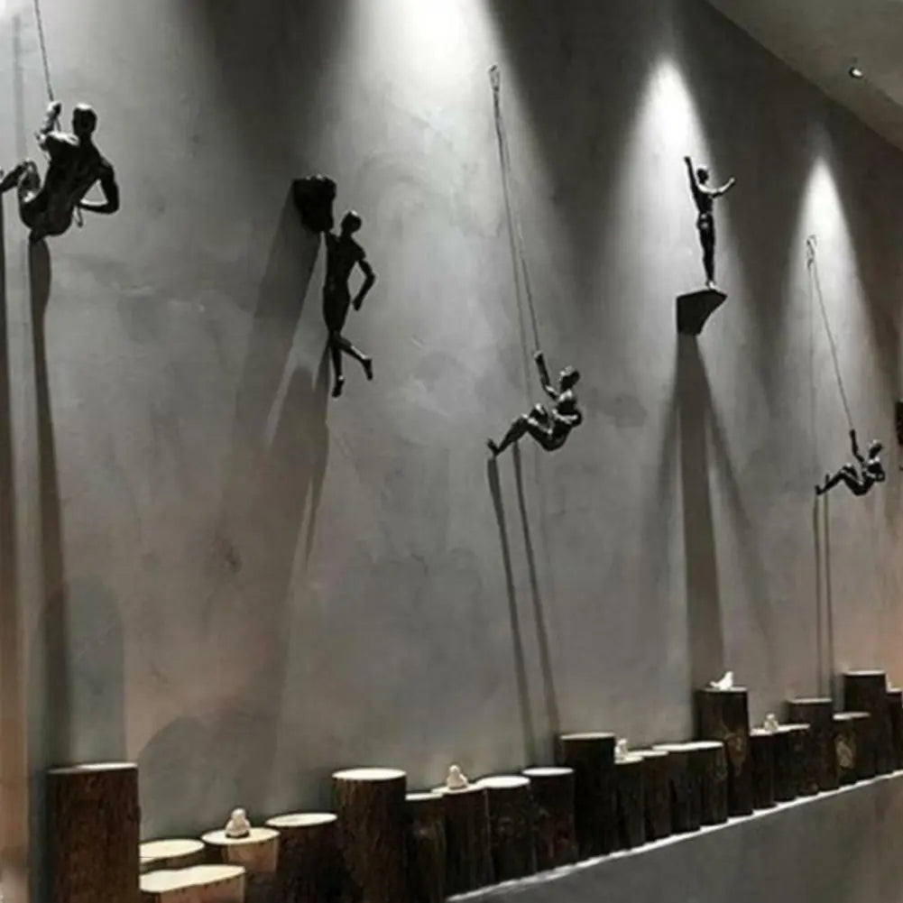 Athlete Rock Climbing Man fondo de resina decoración colgante de pared escultura estatua figuras decoración actual Retro nuevo