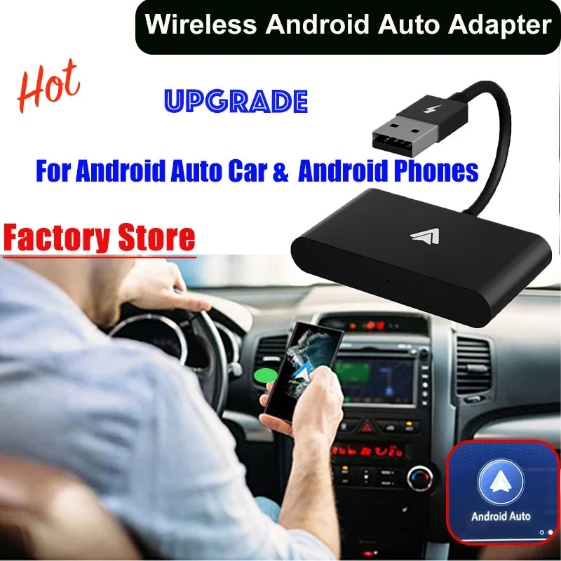 Adaptador inalámbrico para coche y teléfono Android, Dongle automático para c