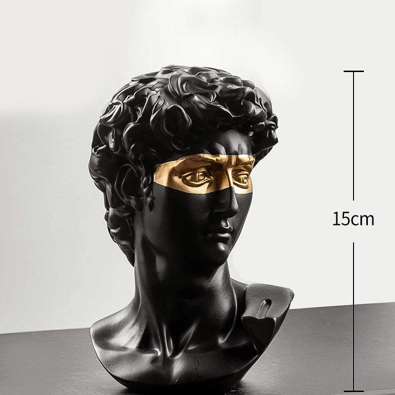 Estatuas para decoración de mesa de centro David, adornos de decoración del hogar, busto de sala de yeso, escultura artística decorativa de resina blanca, 15cm