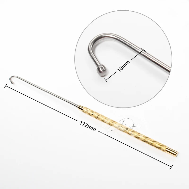 Gancho uterino para animales, perro, gato, ovario, Spay, Snook, gancho de 172mm,
