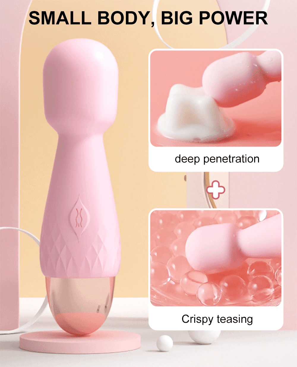 Mini vibrador de vibración fuerte para mujeres y adultos, palo mágico, masajea