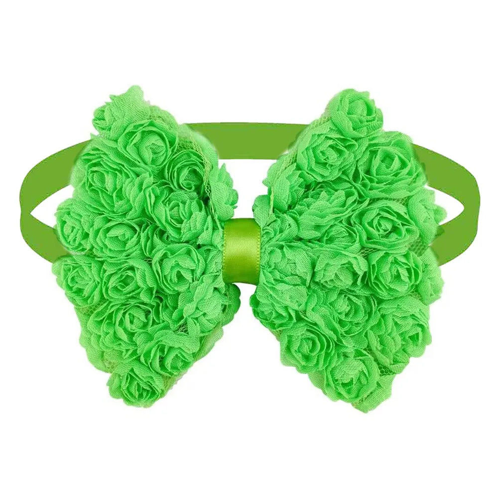 30 Pieces. Big Dog Bow for Valentine's Day Dog Grooming Product Pink Chiffon St